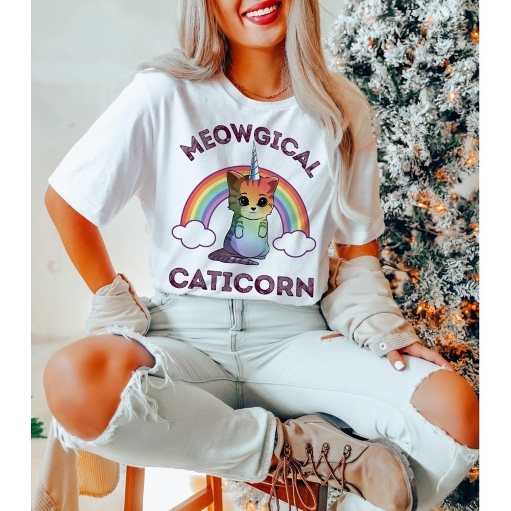 Caticorn Cat Shirt - Meowgical Retro Classic Unisex T-Shirt, Unicorn Cat T-Shirt